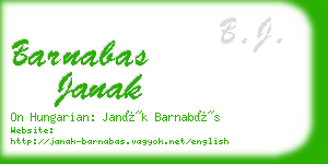 barnabas janak business card